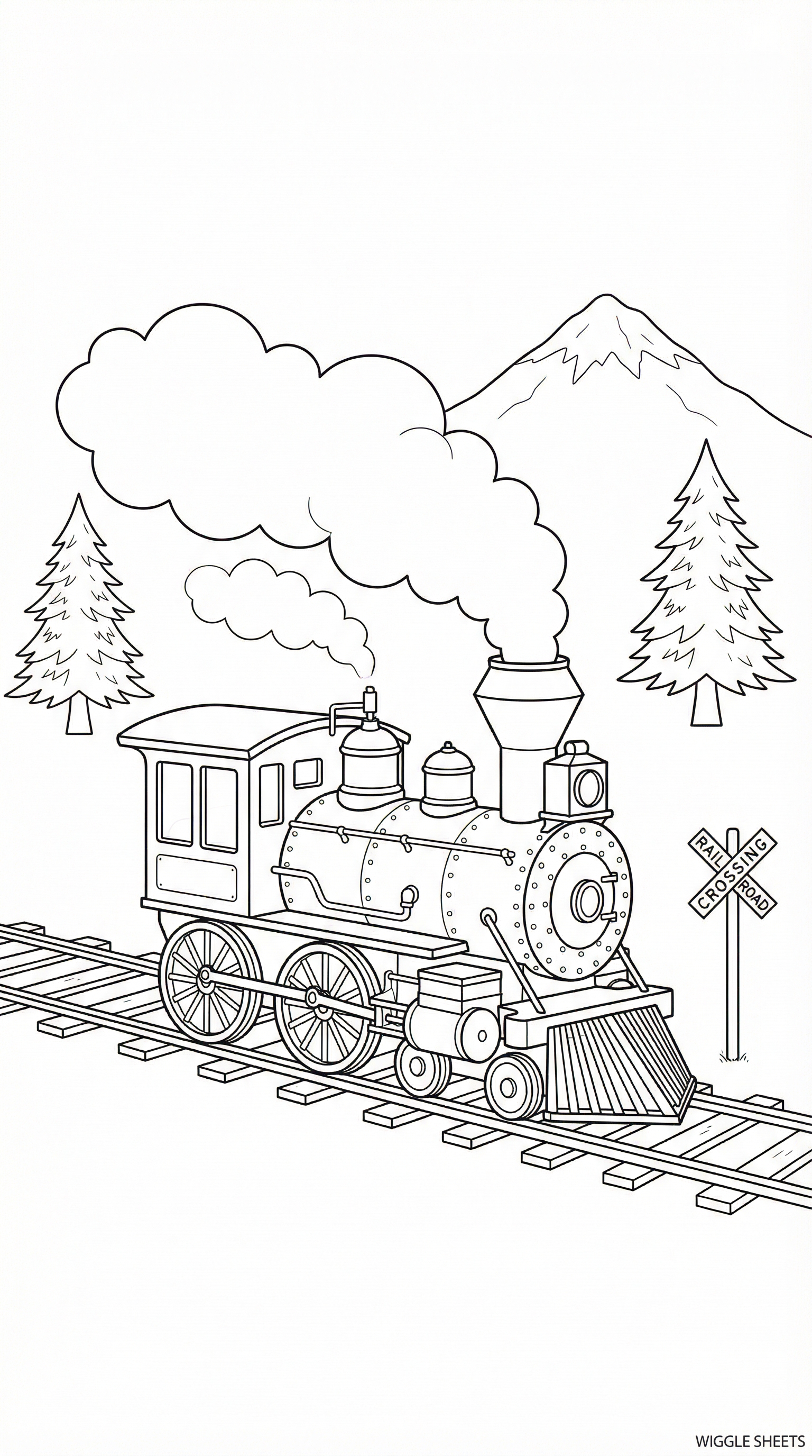 Classic Steam Train Coloring Page